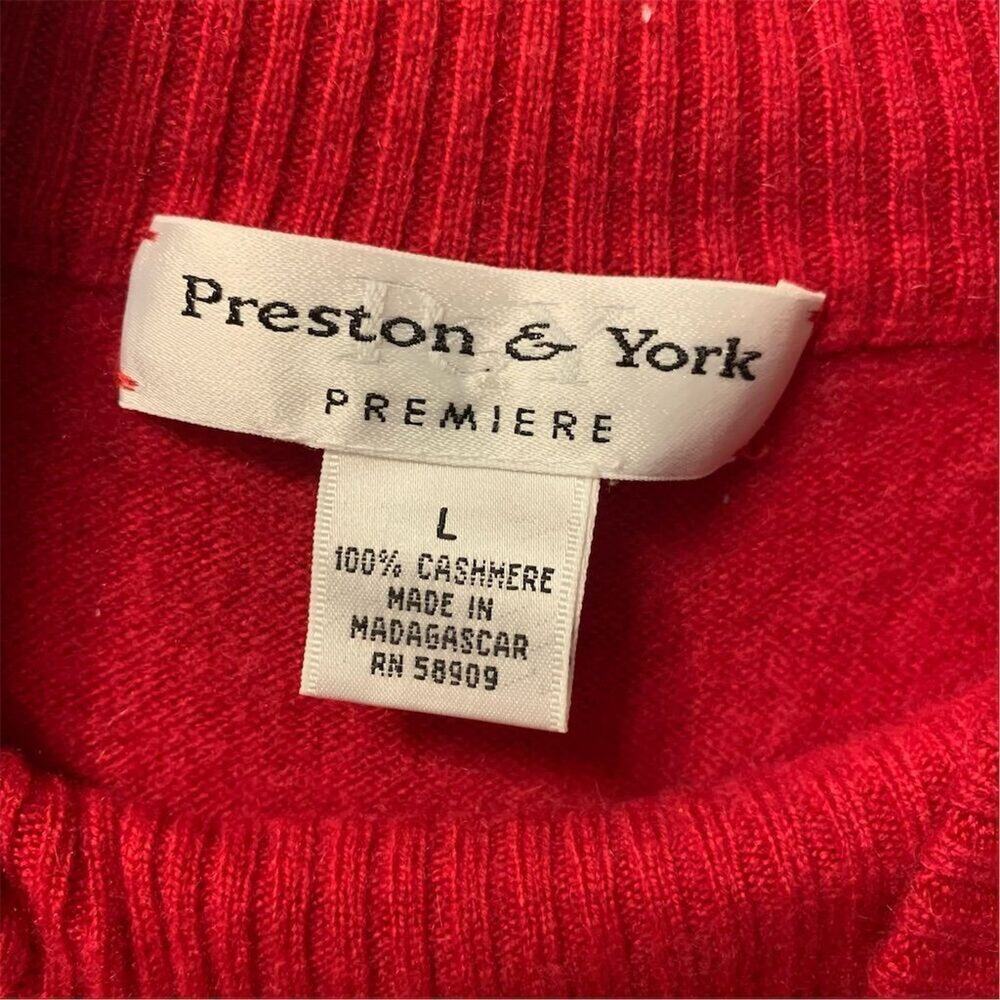 Women's Red Cashmere Turtleneck Sweater Size L Long Sleeve Casual - Picture 4 of 5